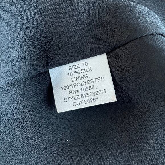 🔥Donna Ricco 10% Silk Black & Brown Polkadots Bias Cut Flutter Sleeve Dress - Picture 10 of 16